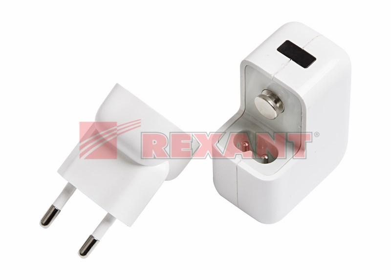 Сетевое зарядное устройство 2xUSB, переходник+адаптер (СЗУ) (5 V, 2100 mA+1000 mA) | 18-1187 | REXANT — миниатюра 2