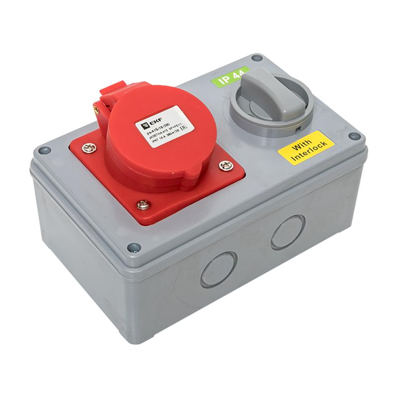 Розетка с блокировкой и выключателем 1415 3Р+РЕ+N 16А 380В IP44 EKF | ps-1415-16-380 | EKF — миниатюра 9