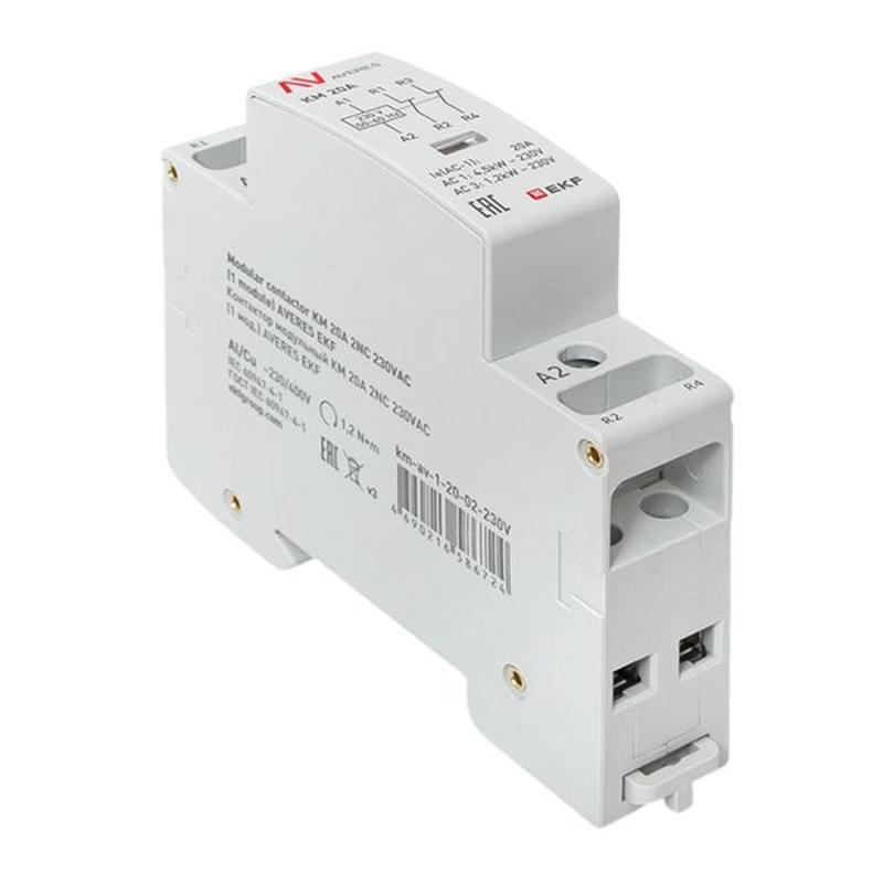 Контактор модульный КМ 20А 2NC 230VAC (1 мод.) AVERES | km-av-1-20-02-230V | EKF — миниатюра 9