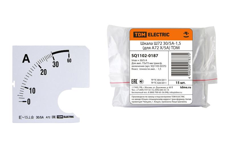 Шкала Ш72   30/5А-1,5 (для А72 Х/5А)  | SQ1102-0187 | TDM — TDM ELECTRIC