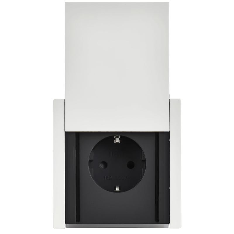 FORTE&PIANO Розетка с заземлением со шторками с крышкой в/к 16А IP44 FP221M белый | FP-R16-16-44-M-K01 | IEK — миниатюра 3