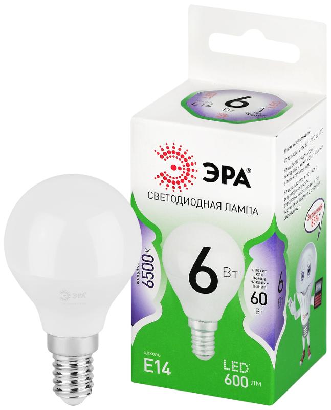 Лампа светодиодная  GREEN LINE LED P45-6W-865-E14 GL E14 6 Вт шар холодный свет | Б0067069 | ЭРА — ЭРА (Энергия света)