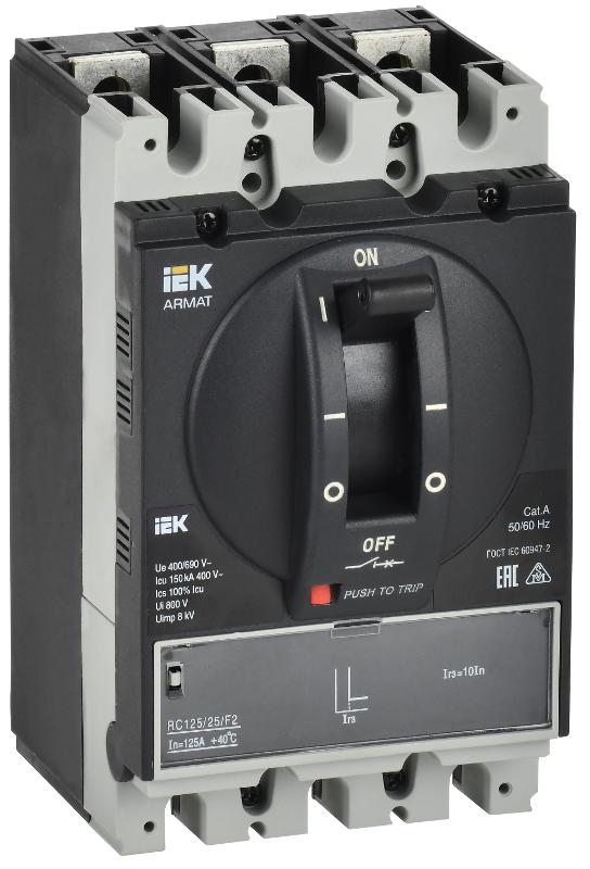 ARMAT Авт. выкл. лит. корпус 3P A 150кА 25А э/м рег. IEK | AR-MCCB-3A-150-0025A-MTUC | IEK — фото 1 | Sento