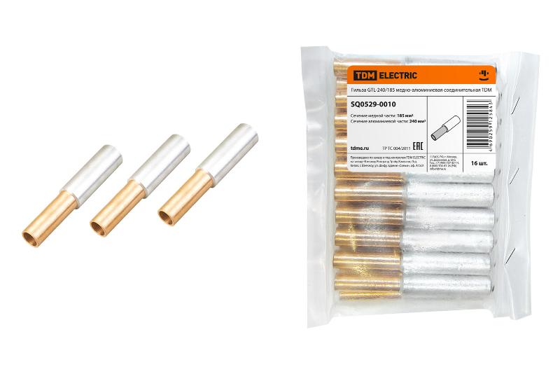 Гильза GTL-240/185 медно-алюминиевая соединительная  | SQ0529-0010 | TDM — TDM ELECTRIC