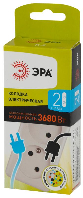 Колодка K-2 2гн, без зазeмл (10/40/2880) |Б0003474 | ЭРА — миниатюра 2