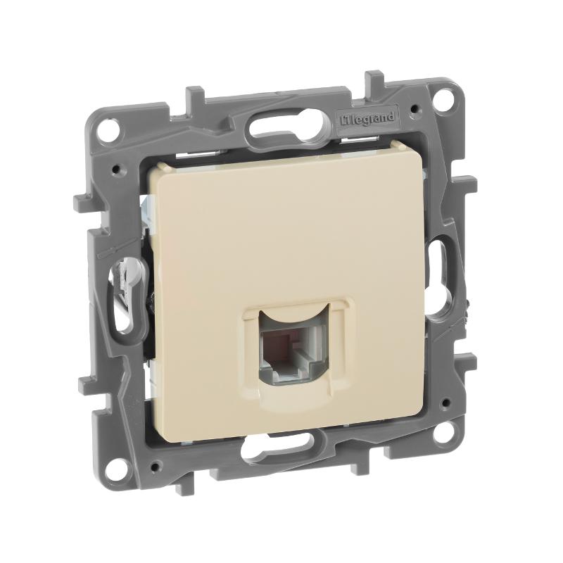 Etika Слоновая кость Розетка телефонная RJ11 | 672340 | Legrand; замена на арт. ИЭК 6723401 — Legrand