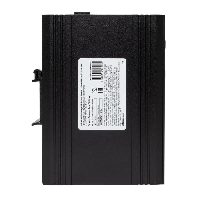 Промышленный неуправляемый коммутатор U-2GX/SFP-16GT, 2 порта 1000Base-X SFP, 16 портов 10/100/1000Base-T(X) RJ45, монтаж на динрейку TSX |TSX-U-2GX/S — миниатюра 12