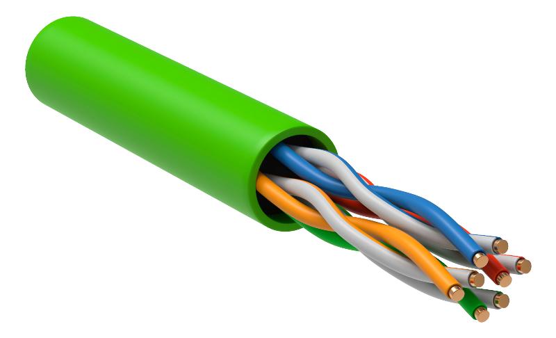 Кабель связи витая пара U/UTP кат.5E 4x2х24AWG solid LSLTx нг(А)-LSLTx зеленый (305м)| LC1-C5E04-122 | ITK — ITK