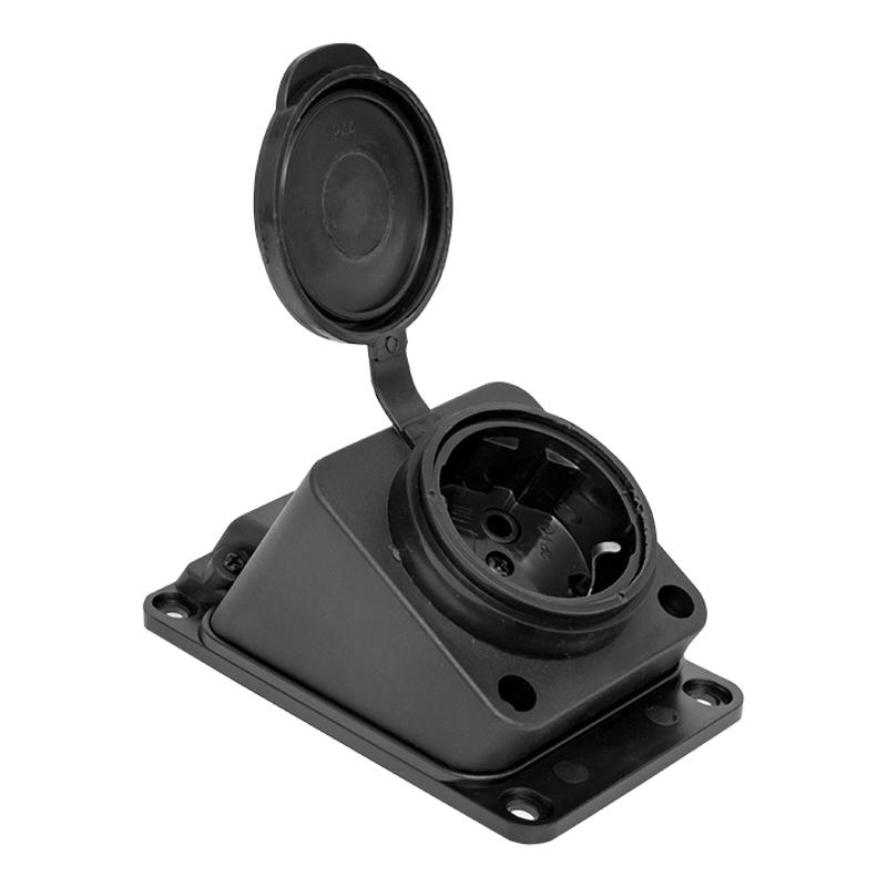 Розетка настенная с защитной крышкой каучуковая наклонная 230В 2P+PE 16A IP44 EKF PROxima|RPS-019-16-230-44|EKF — миниатюра 4