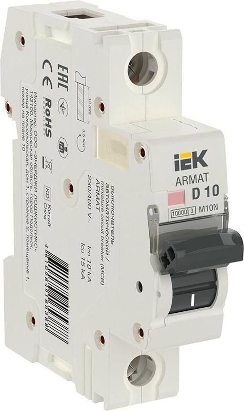 Выключатель автоматический однополюсный M10N 1P D 10А 10кА ARMAT | AR-M10N-1-D010 | IEK — фото 1 | Sento
