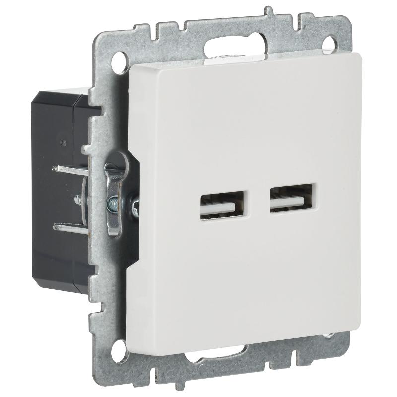 BRITE Розетка USB A+A 3,1А РЮ10-1-БрБ белый | BR-U21-D31-K01 | IEK — миниатюра 5