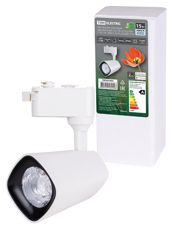 Светильник трековый однофазный LED TRL-02-015-NW 15 Вт, 24°, 4000 К, 90 Ra, белый, | SQ0369-0022 | TDM — TDM ELECTRIC