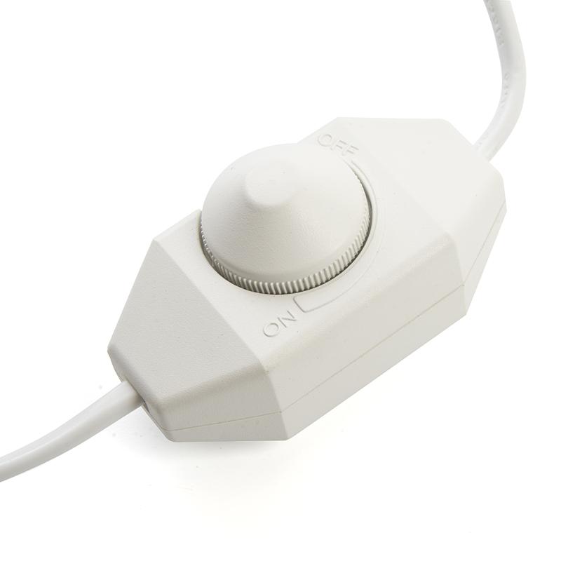 Сетевой шнур DM103-200W 230V 1,5+0,5м (с диммером) белый | 23056 | FERON — миниатюра 2