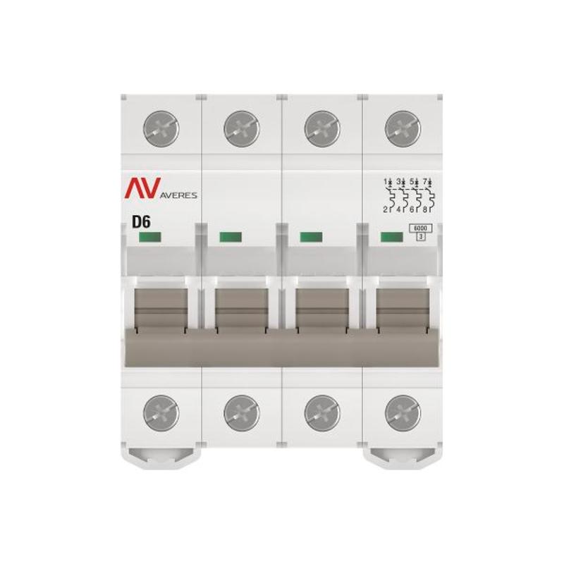 Выключатель автоматический четырехполюсный AV-6 6А D 6кА AVERES | mcb6-4-06D-av | EKF — миниатюра 8