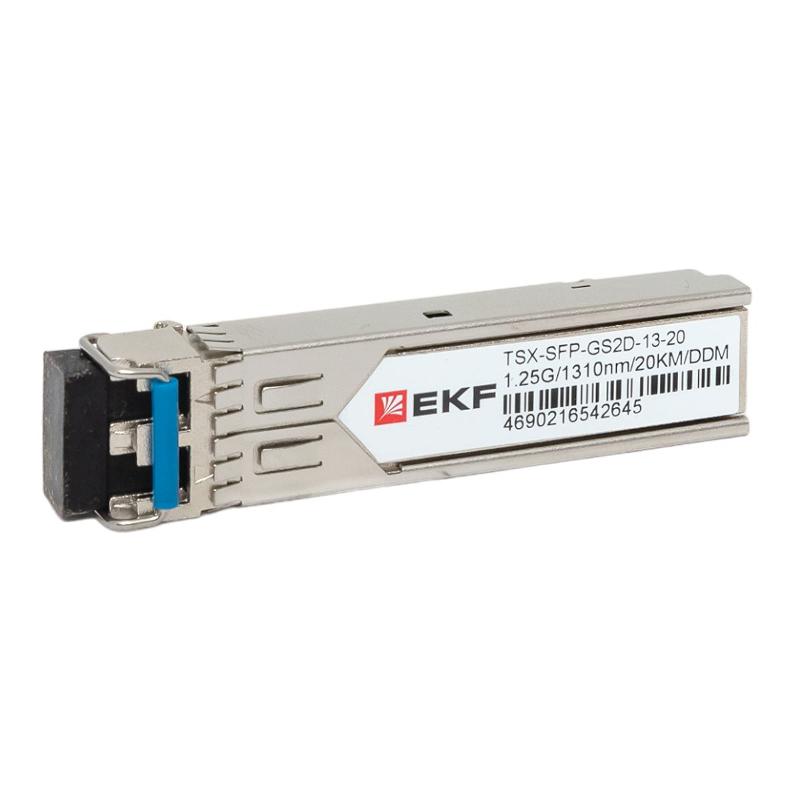 SFP модуль 1,25Гбит двойное одномодовое оптоволокно 1310нм дальность 20км TSX |TSX-SFP-GS2D-13-20|EKF — EKF