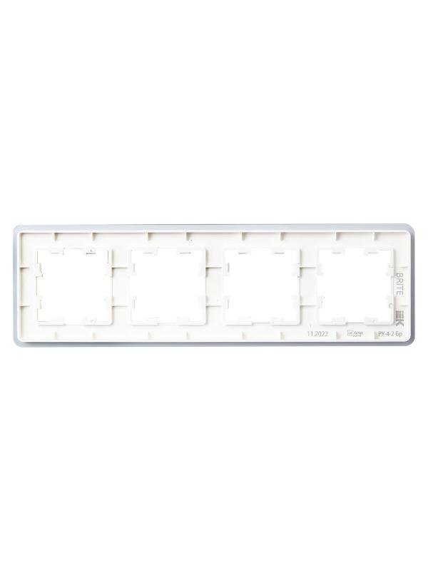 BRITE Рамка 4-ая РУ-4-2-Бр стекло белый RE | BR-M42-G-41-K01 | IEK — миниатюра 3