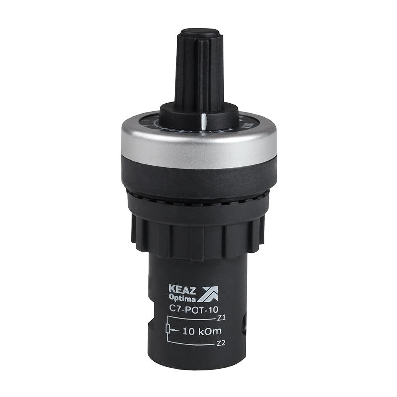 Потенциометр OptiSignal Compact D22 C7-POT-10, 10 кОм XB4BD912R10K | 362216 | КЭАЗ — КЭАЗ (Курский электроаппаратный завод)