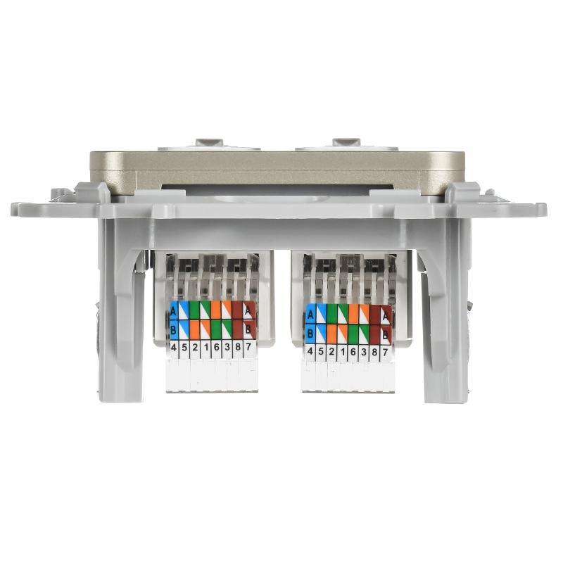 FLITE Розетка 2-ая компьютерная RJ45 кат.5Е UTP РК5е-2-0-ФлШ шампань | FI-K22-1-K37 | IEK — миниатюра 4