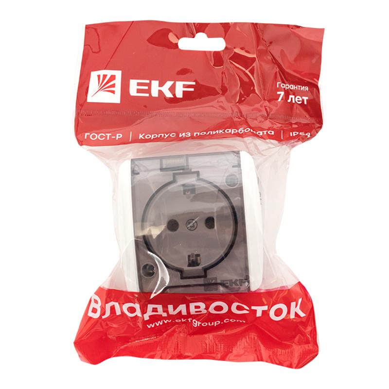 Владивосток Розетка 1-местная 16А с заземлением с прозрачной крышкой IP54 | EQR16-029-30-54-T | EKF — миниатюра 7