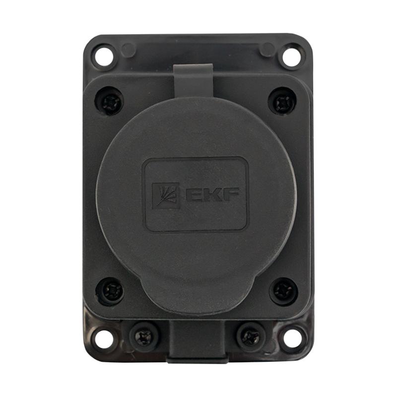 Розетка настенная с защитной крышкой каучуковая 230В 2P+PE 16A IP44 EKF PROxima | RPS-014-16-230-44 | EKF — миниатюра 6
