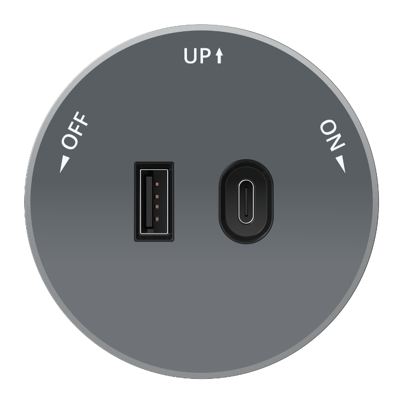 MultiTrack Графит Розетка 2хUSB (тип А+С) 18Вт, 5В/3А |MTK13003G| SE — Systeme Electric