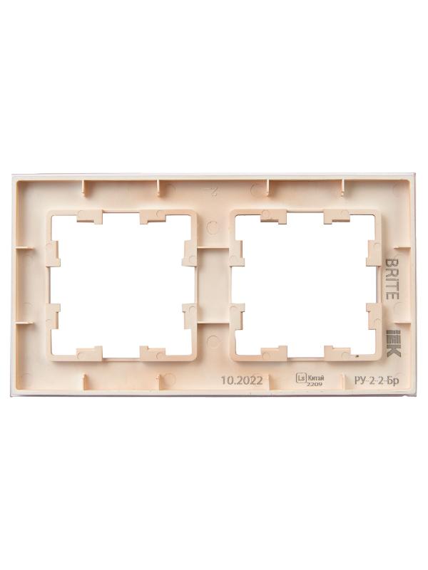 BRITE Рамка 2-ая РУ-2-2-БрП стекло персиковый матовый | BR-M22-G-31-K96 | IEK — миниатюра 3