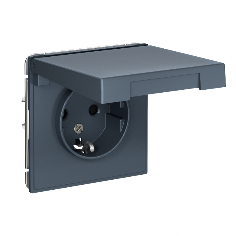 ArtGallery Грифель Розетка с заземлением, со шторками, с крышкой, 16А, IP20, механизм | GAL000746 | SE — миниатюра 2