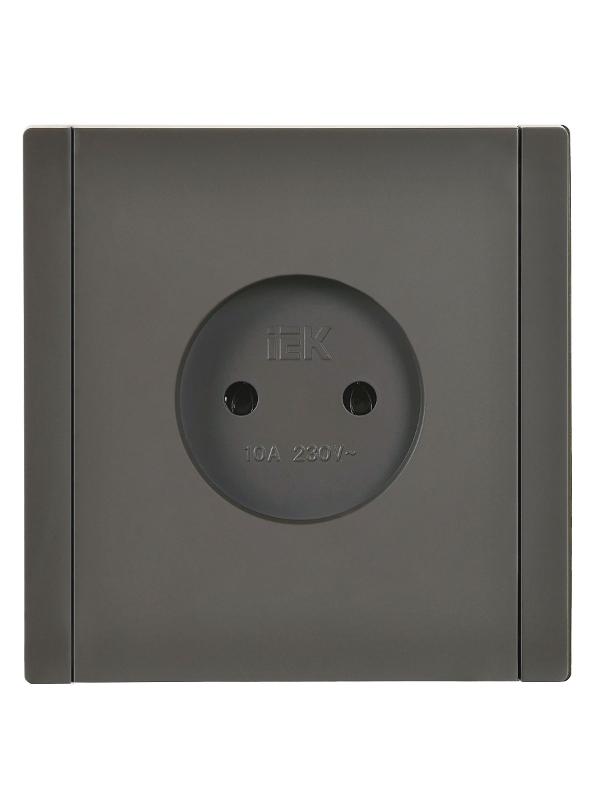 FORTE&PIANO Розетка без заземления, без шторок в/к 10А FP318 серый | FP-R10-10-K03 | IEK — миниатюра 2