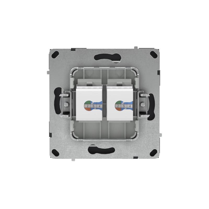 Компьютерная розетка RJ-45 без шторки, кат.6А двойная, KANT, черный уголь | 7012674 | DKC — миниатюра 3