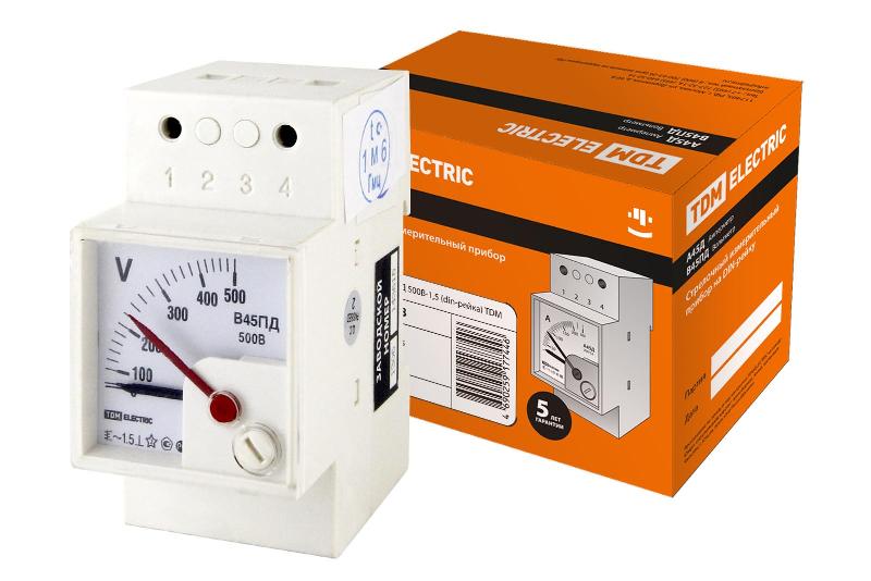 Вольтметр В45ПД 500В-1,5 (din-рейка)  | SQ1102-0308 | TDM — TDM ELECTRIC