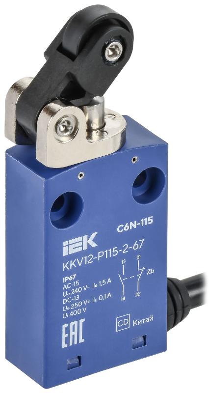 Выключатель концевой C6N-115 толк. с рыч. рол. лев. IP67 | KKV12-P115-2-67 | IEK — IEK (ИЭК)