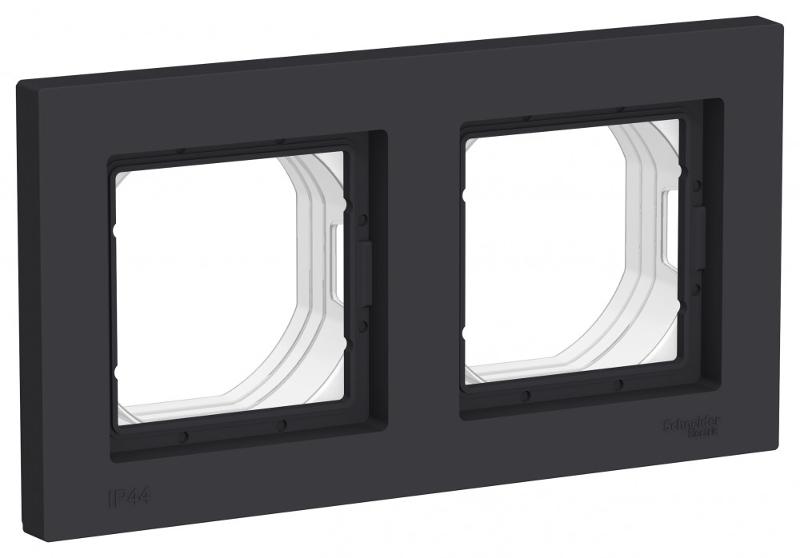 AtlasDesign Aqua Рамка 2-ая IP44, Карбон | ATN441002 | SE — Systeme Electric
