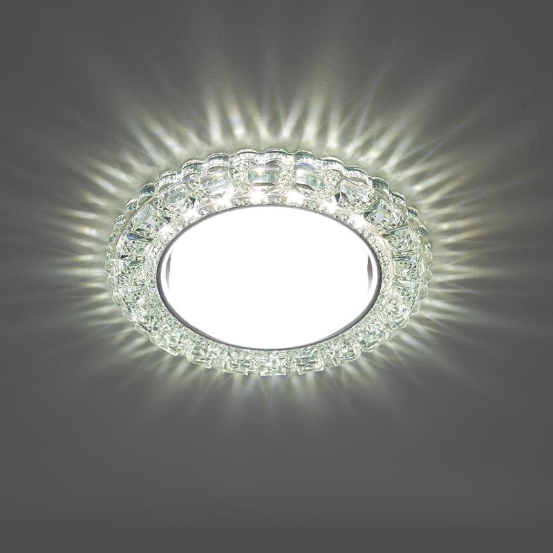 Светильник точечный встраиваемый декоративный CD4045 20LED*2835 SMD 4000K, 15W GX53, без лампы, прозрачный, хром | 41408 | Feron — миниатюра 4