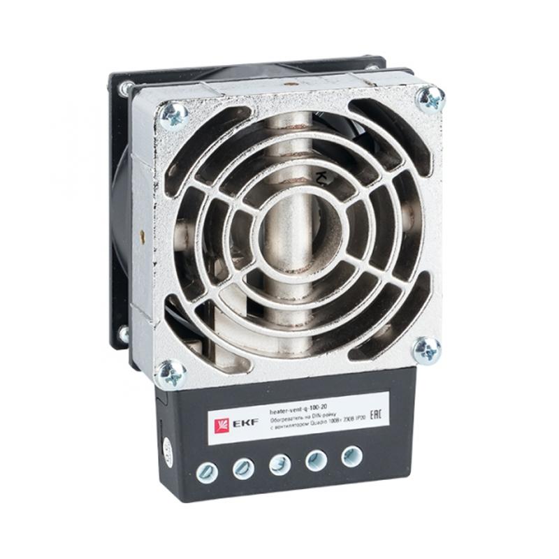 Обогреватель на DIN-рейку с вентилятором 100Вт 230В IP20 Quadro EKF PROxima | heater-vent-q-100-20 | EKF — EKF