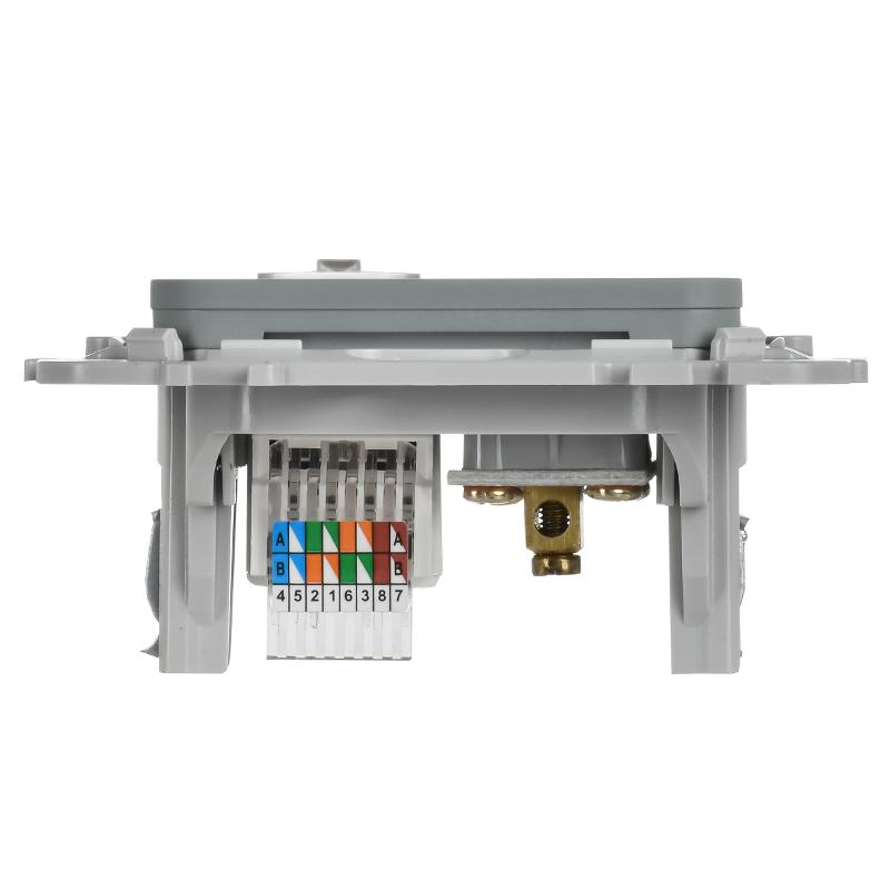 FLITE Розетка 2-ая RJ45/TV кат.5Е UTP РКТВ5е-2-0-ФлС серый | FI-AK22-1-K03 | IEK — миниатюра 4