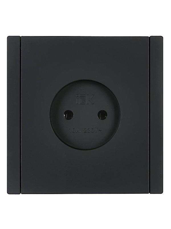 FORTE&PIANO Розетка без заземления, без шторок в/к 10А FP118 черный | FP-R10-10-K02 | IEK — миниатюра 2