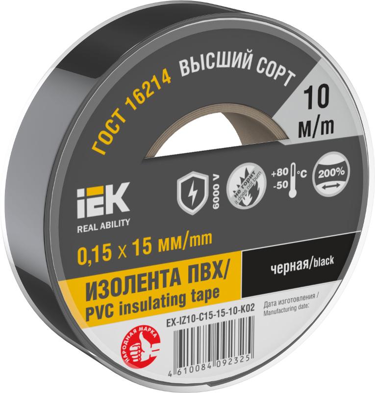 Изолента 0,15х15мм черная 10м | EX-IZ10-C15-15-10-K02 | IEK — фото 1 | Sento