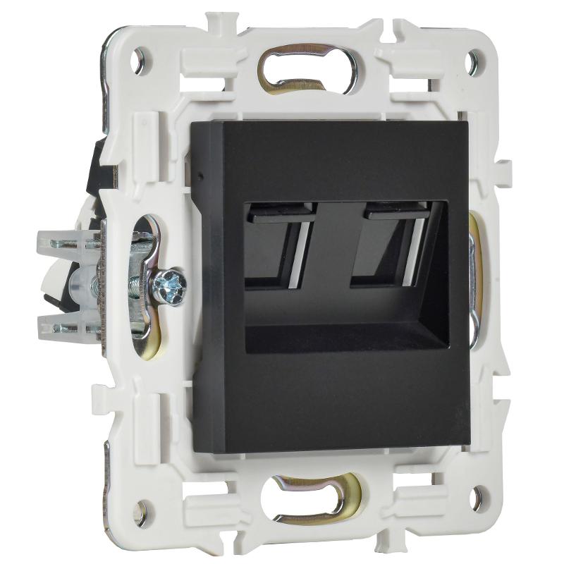 SKANDY Розетка компьютерная двойная RJ45 кат.5E SK-K03Bl черный | SK-K20-1-K02 | IEK — миниатюра 3