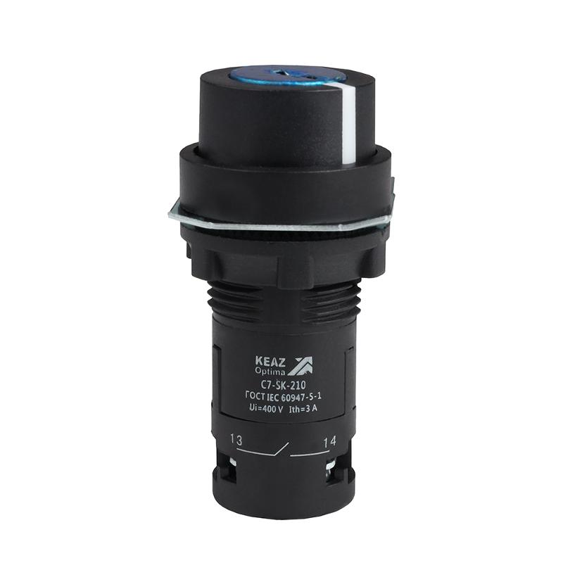Переключатель 2 положения OptiSignal Compact D22 C7-SK-211 черный с ключом 1НО+1НЗ XB7NG25 | 362144 | КЭАЗ — КЭАЗ (Курский электроаппаратный завод)