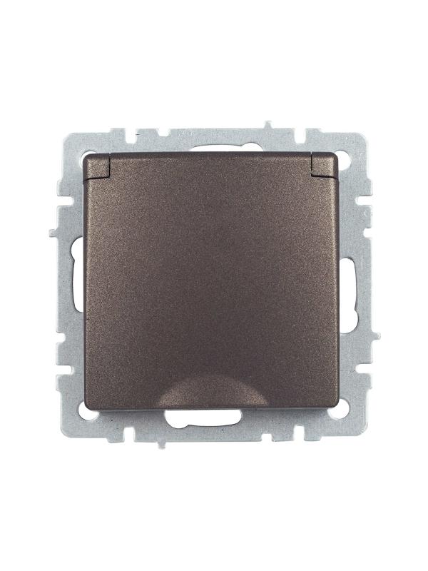 BRITE Розетка с заземлением со шторками с кр. 16А IP20 РСбш10-3-БрТБ темная бронза | BR-R16-16-K45 | IEK — миниатюра 5
