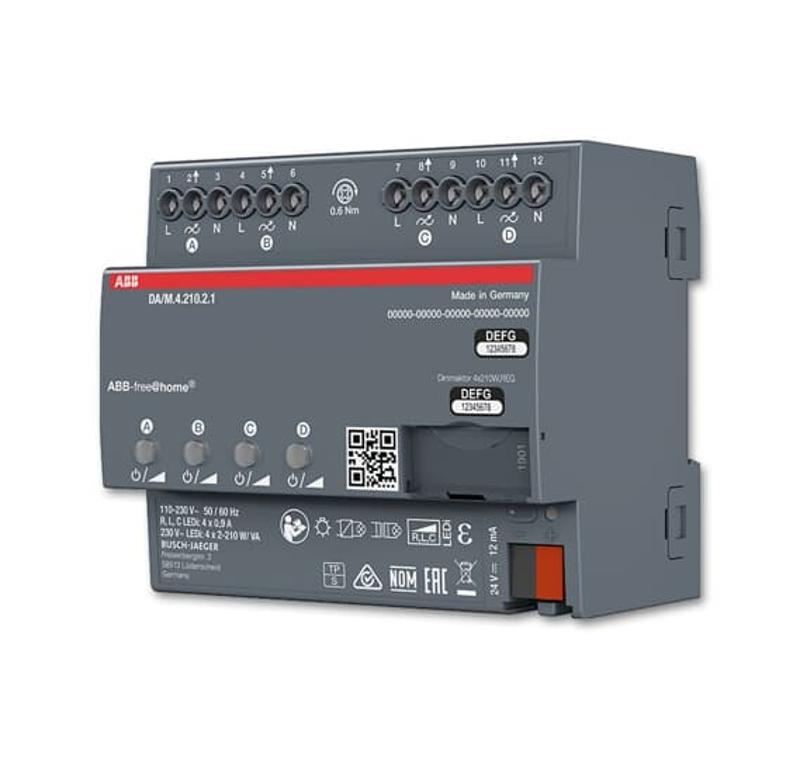 Светорегулятор free@home для LED ламп, 4-х канальный, MDRC DA/M.4.210.2.1 | 2CKA006220A0729 | ABB — ABB