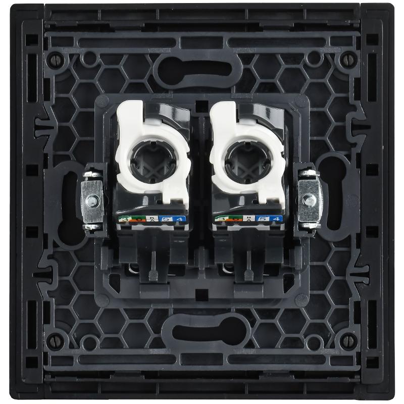 FORTE&PIANO Розетка комп. 2-ая RJ45 кат.5E FP133M черный  | FP-K20-1-M-K02 | IEK — миниатюра 3