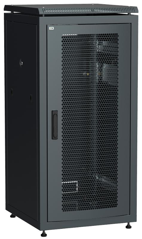 Шкаф сетевой 19" LINEA N 28U 600х800 мм перфорированная передняя дверь черный | LN05-28U68-P | ITK — ITK