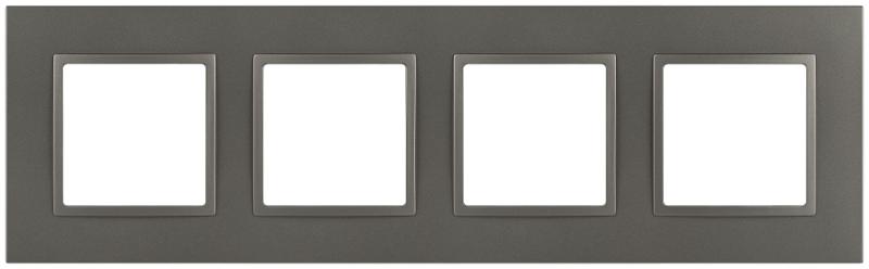 Рамка для розеток и выключателей Elegance 14-5014-16 Classic, на 4 поста, титан | Б0065829 | ЭРА — миниатюра 1
