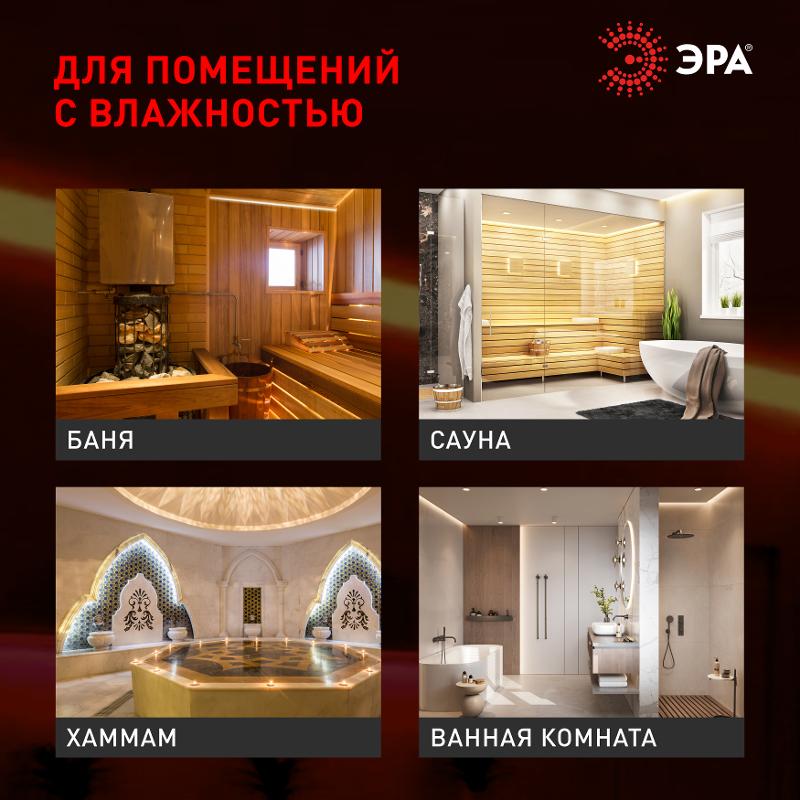 Лента светодиодная термостойкая для бани  LS2835-9,6-120-24-3000K-IP68-3 year-5m (теплый бел.)  | Б0062320 | ЭРА — миниатюра 6