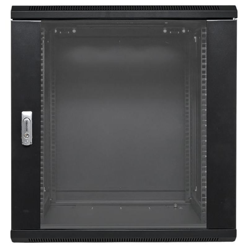 Шкаф настенный 19" TERACOM PRO 12U 600х450 мм дверь стеклянная с замком-ручкой чёрный | TRP-WLL-1264-40B | EKF — миниатюра 55