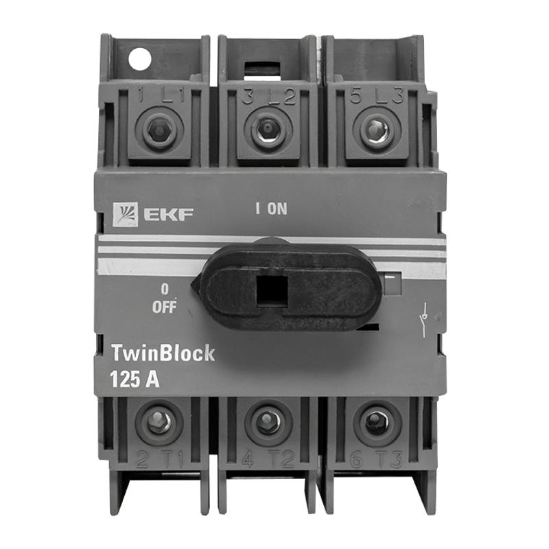 Рубильник 125A 3P c рукояткой управления для прямой установки TwinBlock | tb-125-3p-f | EKF — миниатюра 3