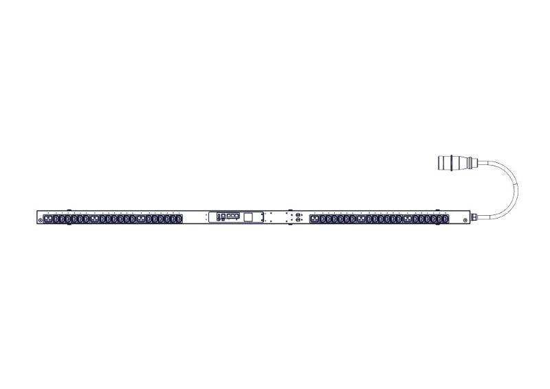 БРП Uniprom, управляемый, 0U, 240В, 1Ф, 32A, 36xC13 6xC19, 3м кабель, IEC309 | UP8953 | SE — Systeme Electric