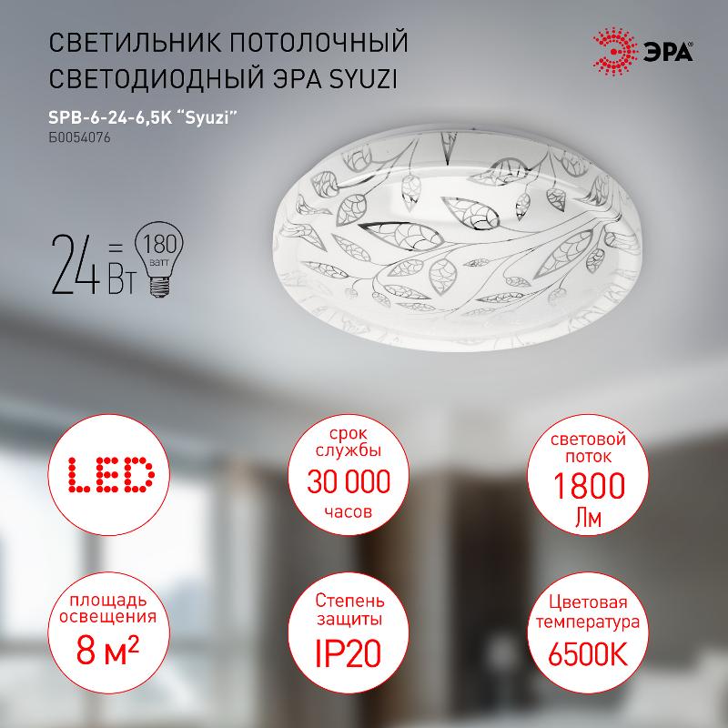 Светильник потолочный светодиодный SPB-6-24-6,5K Syuzi 24Вт 6500K | Б0054076 | ЭРА — миниатюра 3