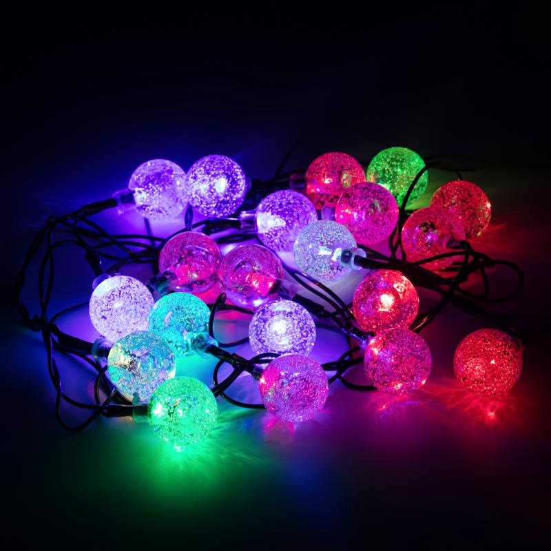 Гирлянда светодиодная Нить Шарики ENIN - 25BG кракле d25мм, 2 м, RGB, 220V | Б0055997 | ЭРА — миниатюра 5